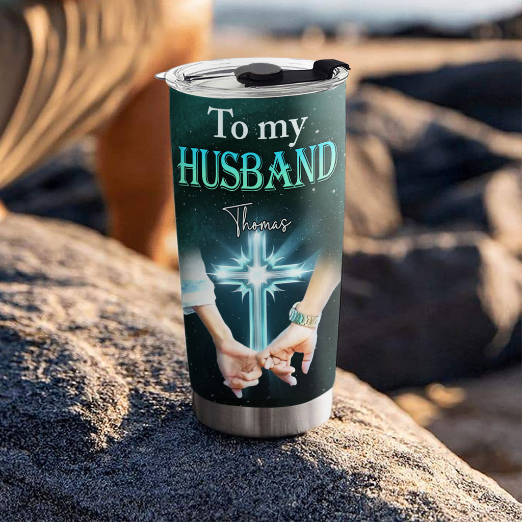 Custom Christmas Anniversary Gifts For Couple • God Blessed The Broken Road - Personalized Tumbler