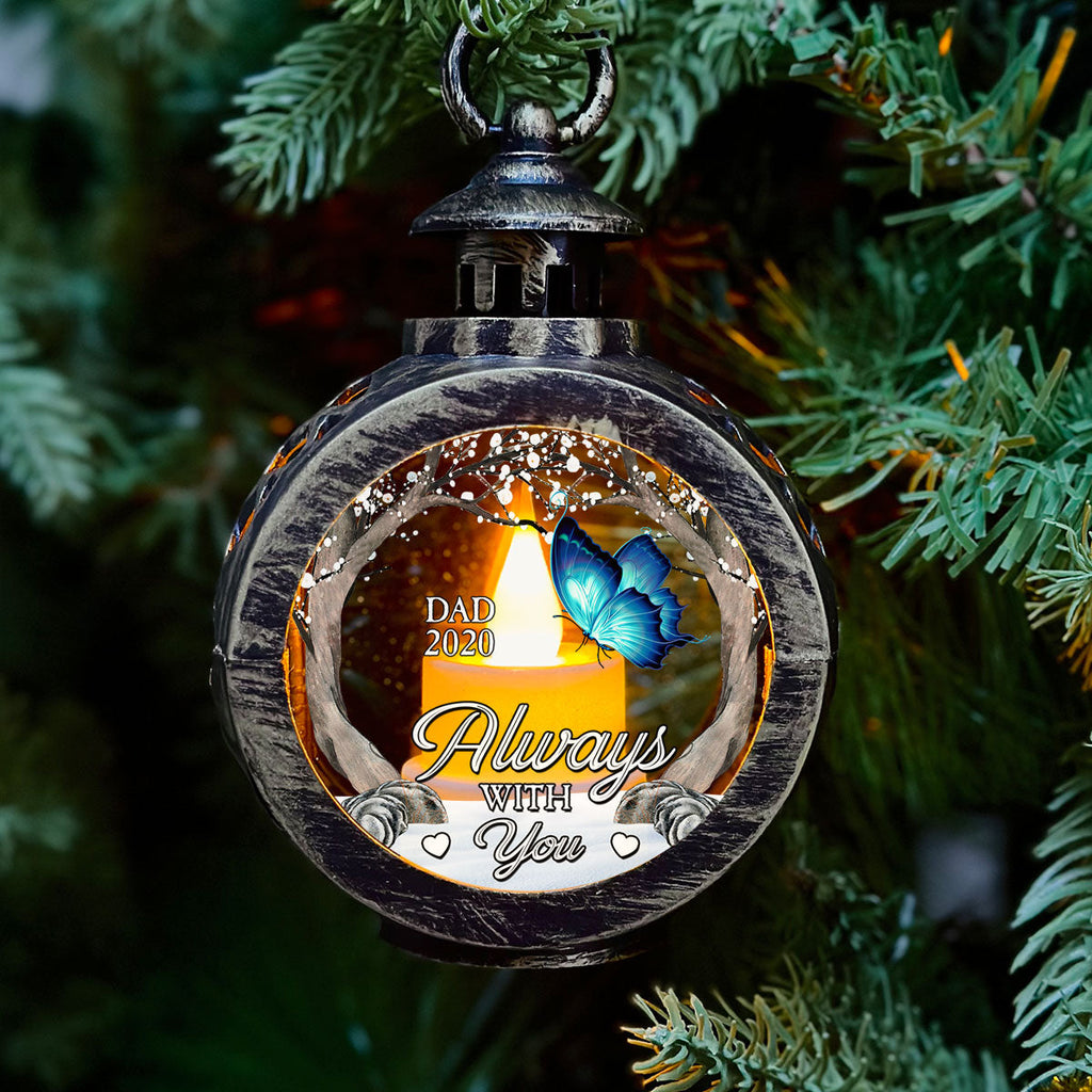 Custom Name Memorial Christmas Night Light, Remembrance Gifts • Beside You Forever - Personalized Christmas Lantern