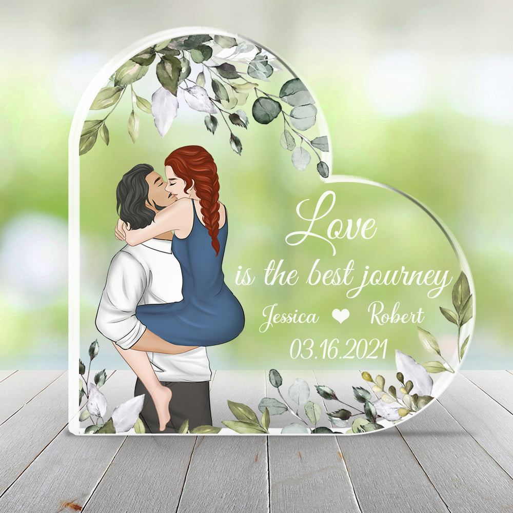 Custom Couple's Decor, Anniversary & Wedding Gift • Love Is The Best Journey - Personalized Acrylic Plaque