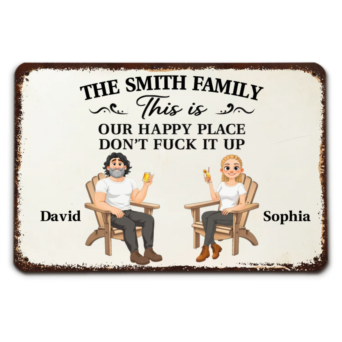 Custom Couple Anniversary Wall Decor Keepsake Gift • Our Place - Personalized Metal Sign