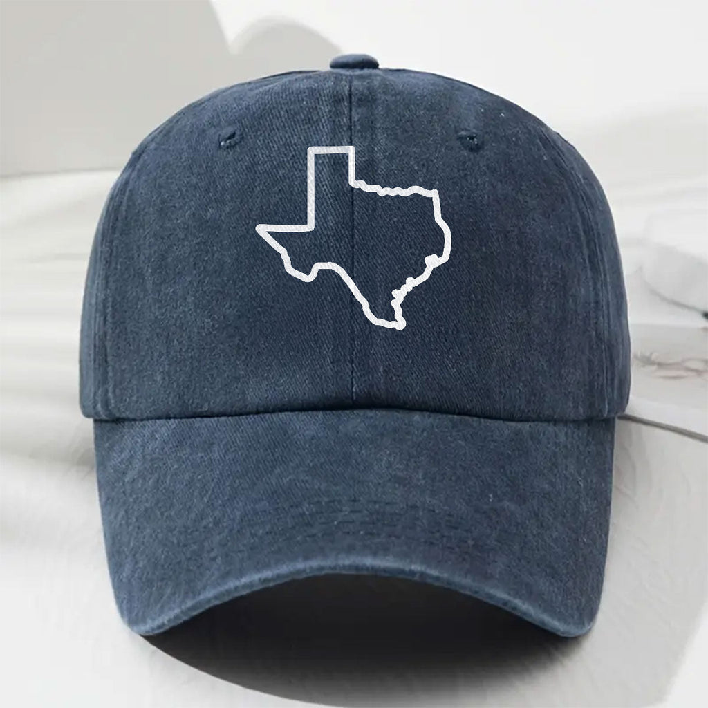 US State - Personalized Vintage Washed Denim Cap