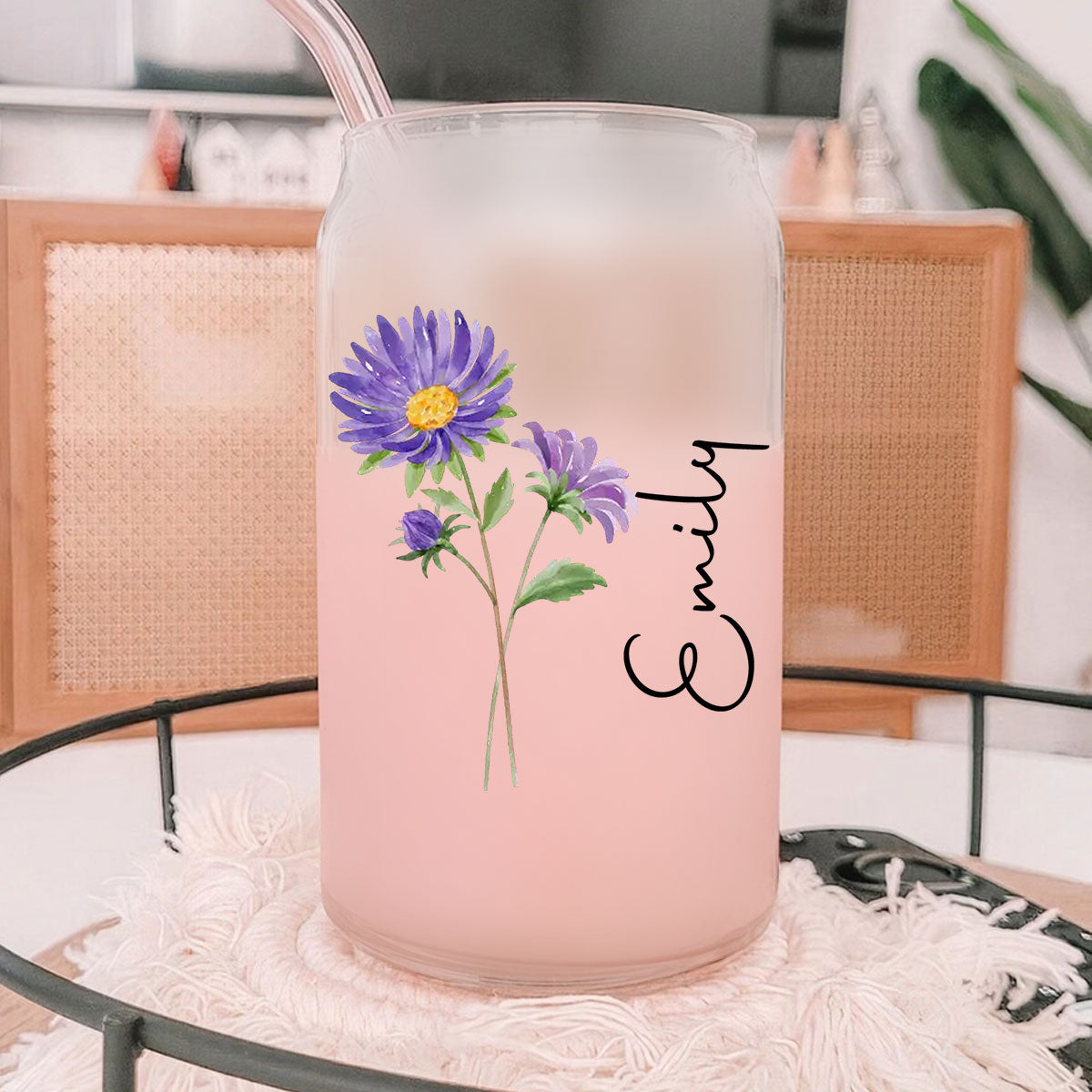 Live Bloom Wildly - Personalized Glass Can