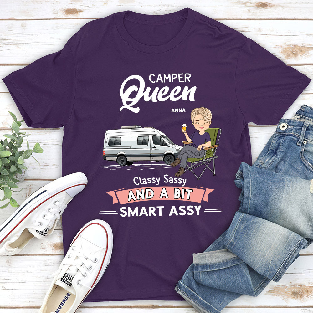 Custom Christmas & Birthday Keepsake Gift • Camper Queen - Personalized Unisex T-shirt