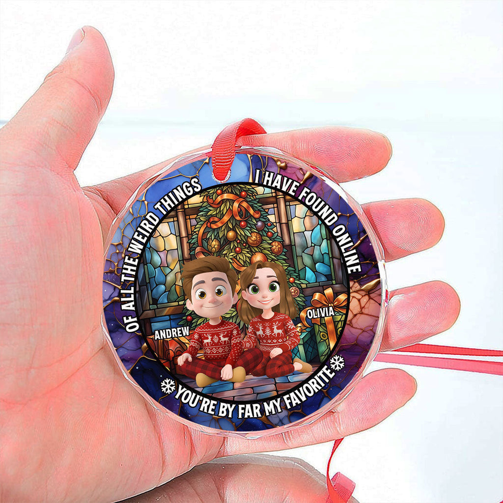 Custom Couple Christmas Ornament, Anniversary Gift •  I Have Found You Online - Personalized Glass Ornament