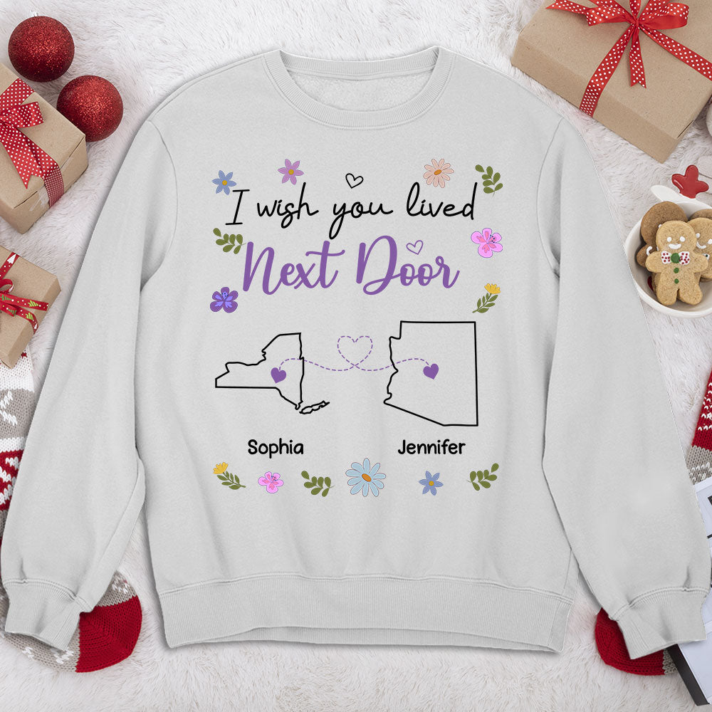 Custom Best Friend, Christmas & Birthday Friendship Keepsake Gift • I Wish We Lived Closer - Personalized Shirt