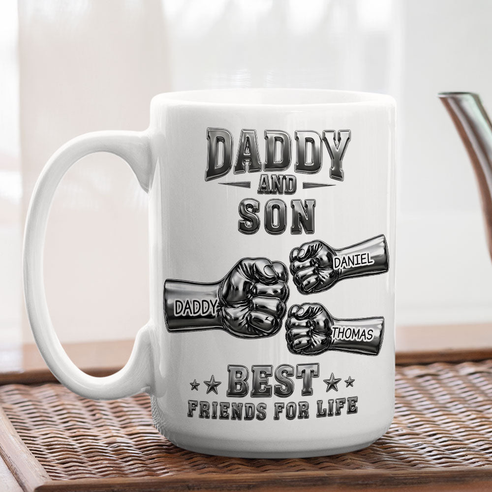 Custom Father's Day Gift For Son • Best Friend For Life - Personalized 3D Effect Coffee Mug