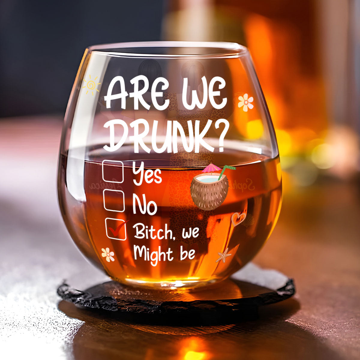 Drink Besties - Personalized Wine Glass