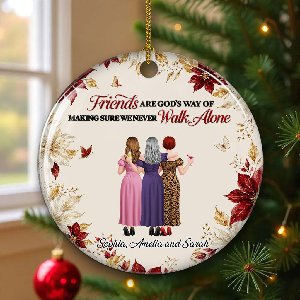Custom Keepsake Christmas Ornament •  Never Walk Alone - Personalized Ceramic Ornament