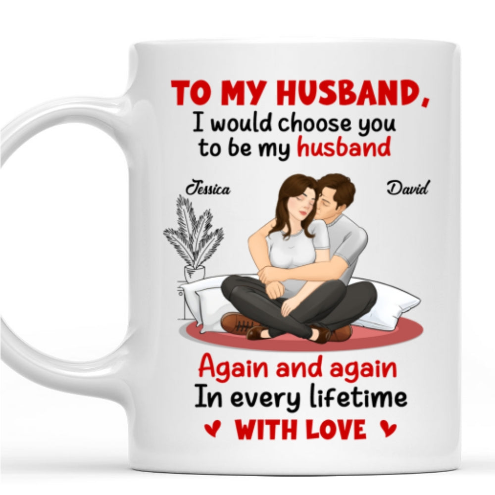 Custom Father's Day Gift For Son • My Heart Repeats Your Name - Personalized Coffee Mug