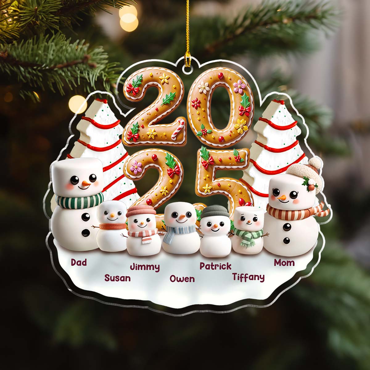 Custom Family Ornament, Christmas Gift for Family Members •  Candyland Family Gathering - Personalized Acrylic Ornament