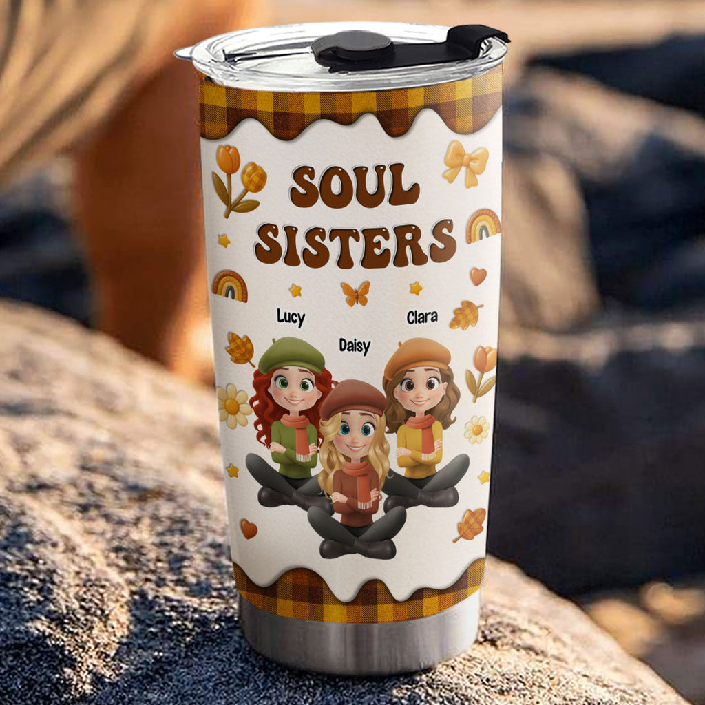 Custom Christmas Birthday Gifts For Sister, Friend • Bestie Forever Autumn - Personalized Tumbler