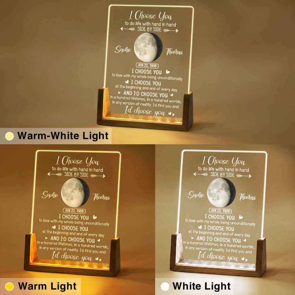 Custom Couple Gift for Anniversary, Valentine's Day, Christmas • Chosen Love - Personalized Night Light