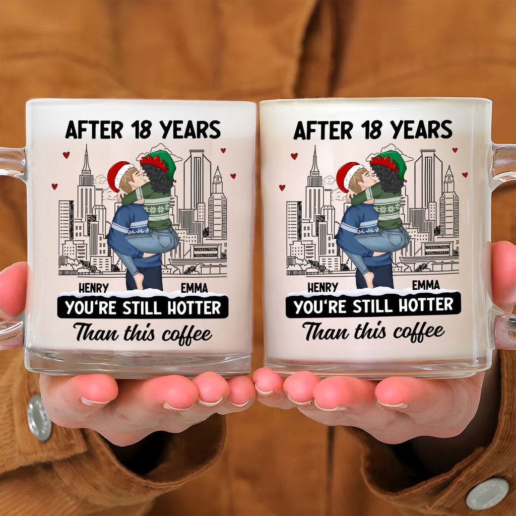 Custom Anniversary Keepsake Gifts For Couple • You Are Hotter Than Coffee - Personalized Glass Mug