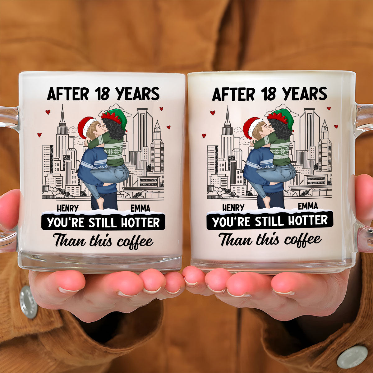 Custom Anniversary Keepsake Gifts For Couple • You Are Hotter Than Coffee - Personalized Glass Mug
