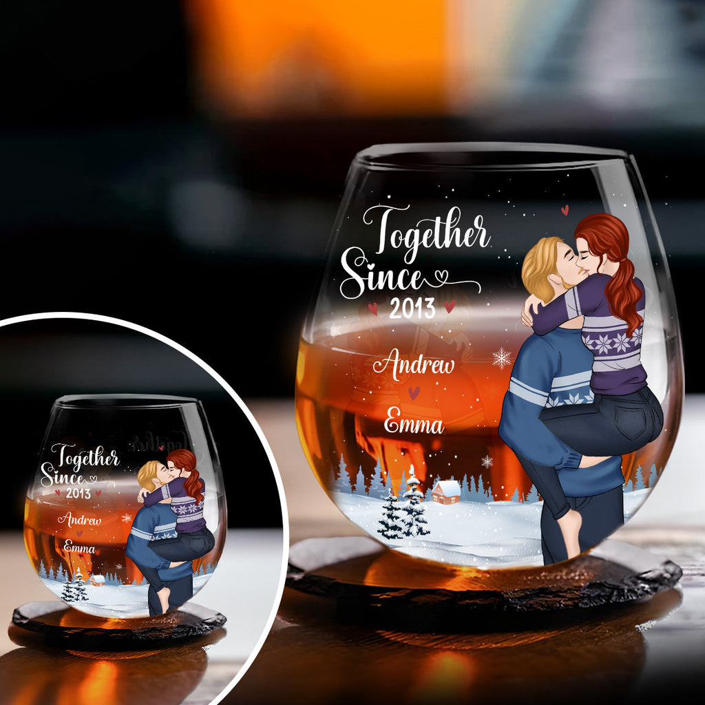 Our First Christmas 2024 - Personalized Wine Glass