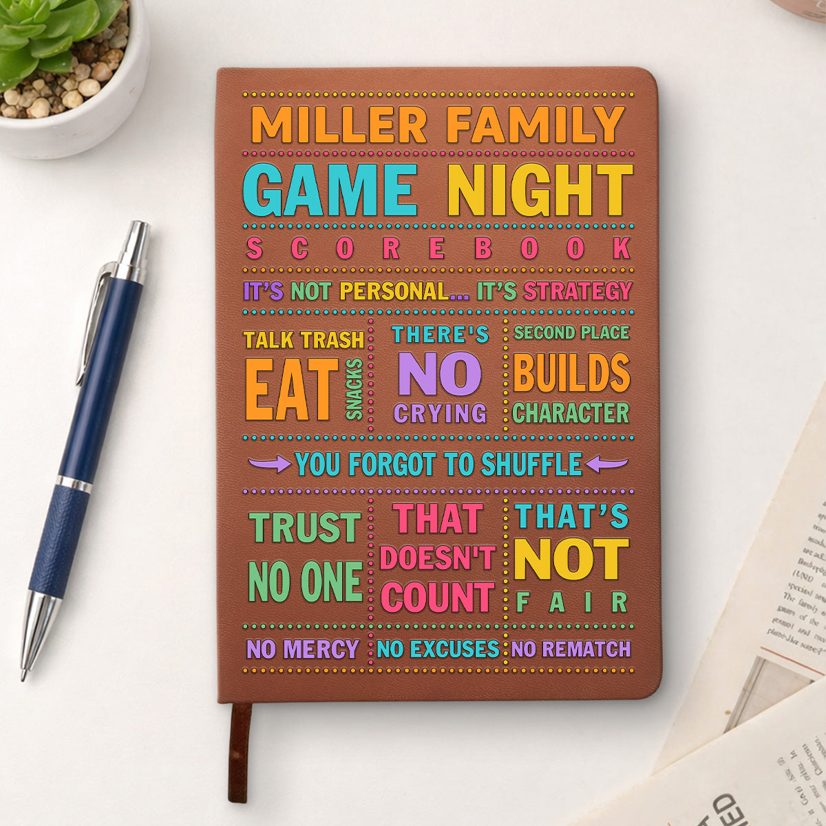 Game Night With Us - Personalized Leather Journal