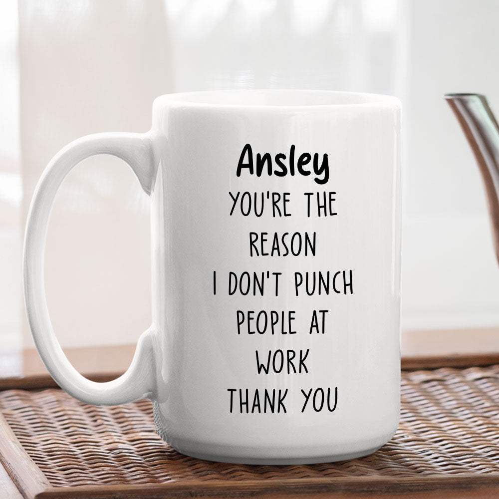 Custom Coworker, Christmas & Birthday Team Appreciation Gift • No Punch Coworker - Personalized Coffee Mug