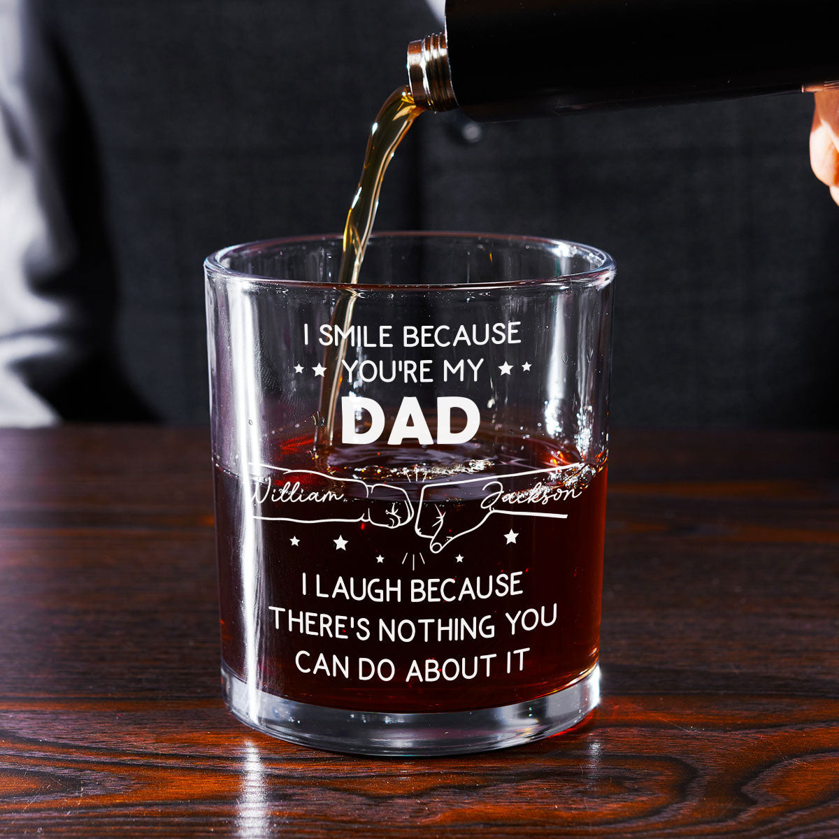 Custom Christmas Birthday Drinkware Gifts for Brother • I Smile Because You Are My Brother - Personalized Whiskey Glass