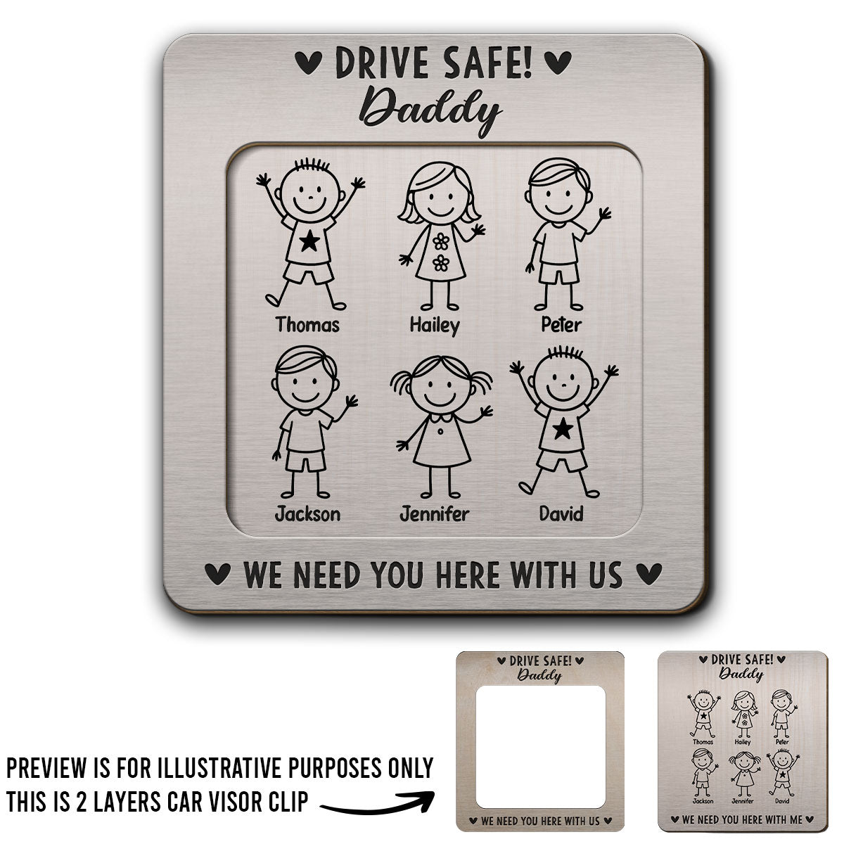 Love You Daddy Grandpa - Personalized Car Visor Clip