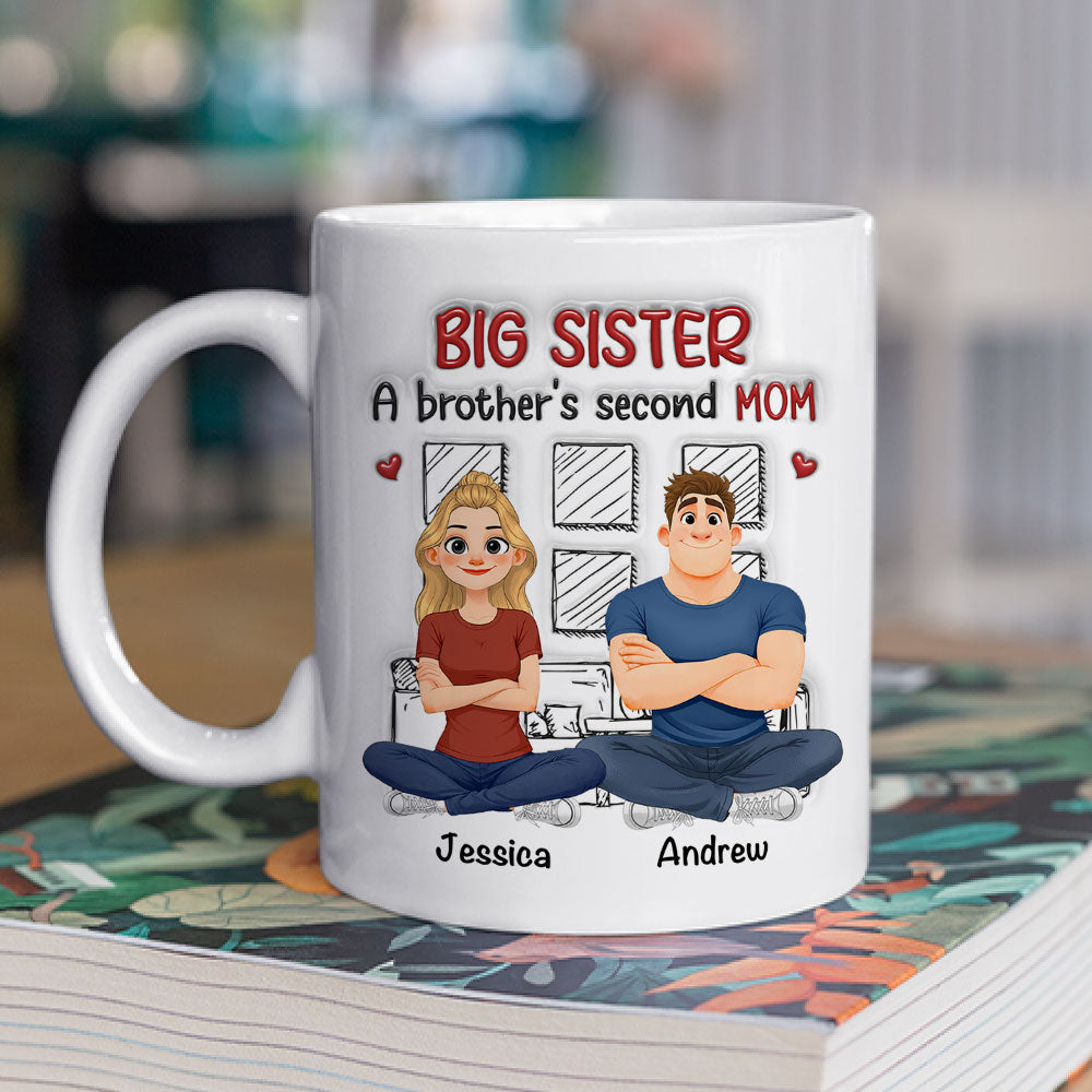 Custom Christmas & Birthday Gift For Sister • Big Sister - Personalized 3D Inflated Effect Coffee Mug