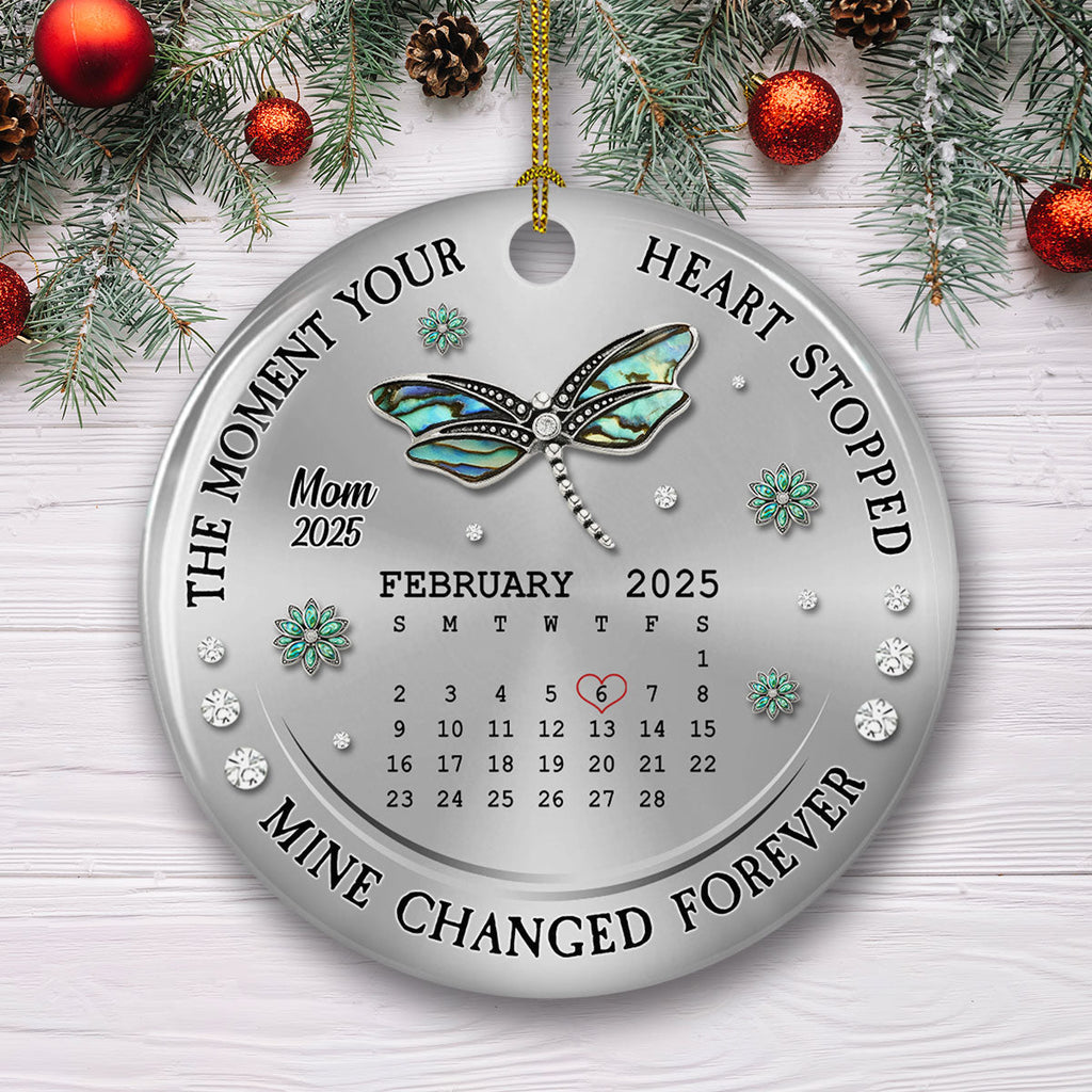 Custom Memorial Christmas Ornament, Sympathy Keepsake •  Mine Changed Forever - Personalized Ceramic Ornament