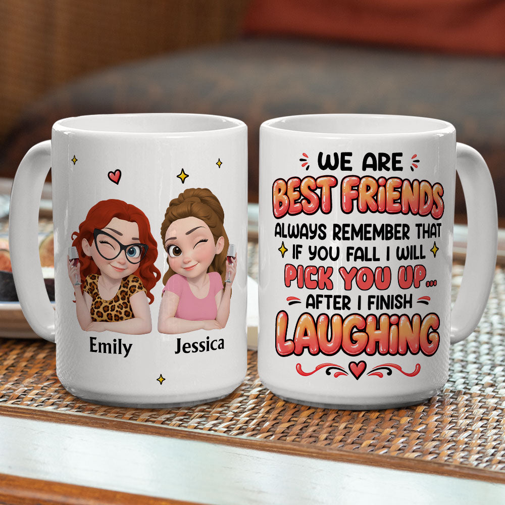 Custom Best Friend, Christmas & Birthday Friendship Keepsake Gift • Always Laughing - Personalized Coffee Mug