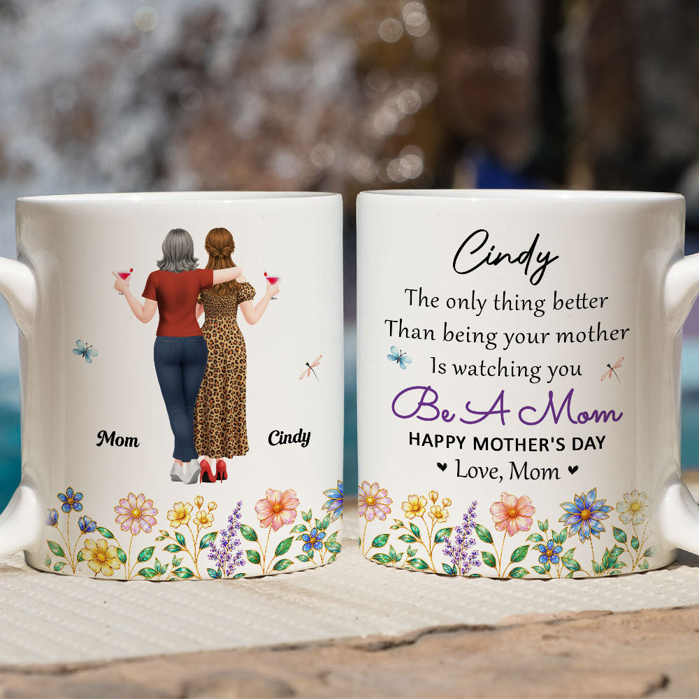 Custom Christmas & Birthday Keepsake Gift • Lovely Flower Daughter - Personalized Coffee Mug