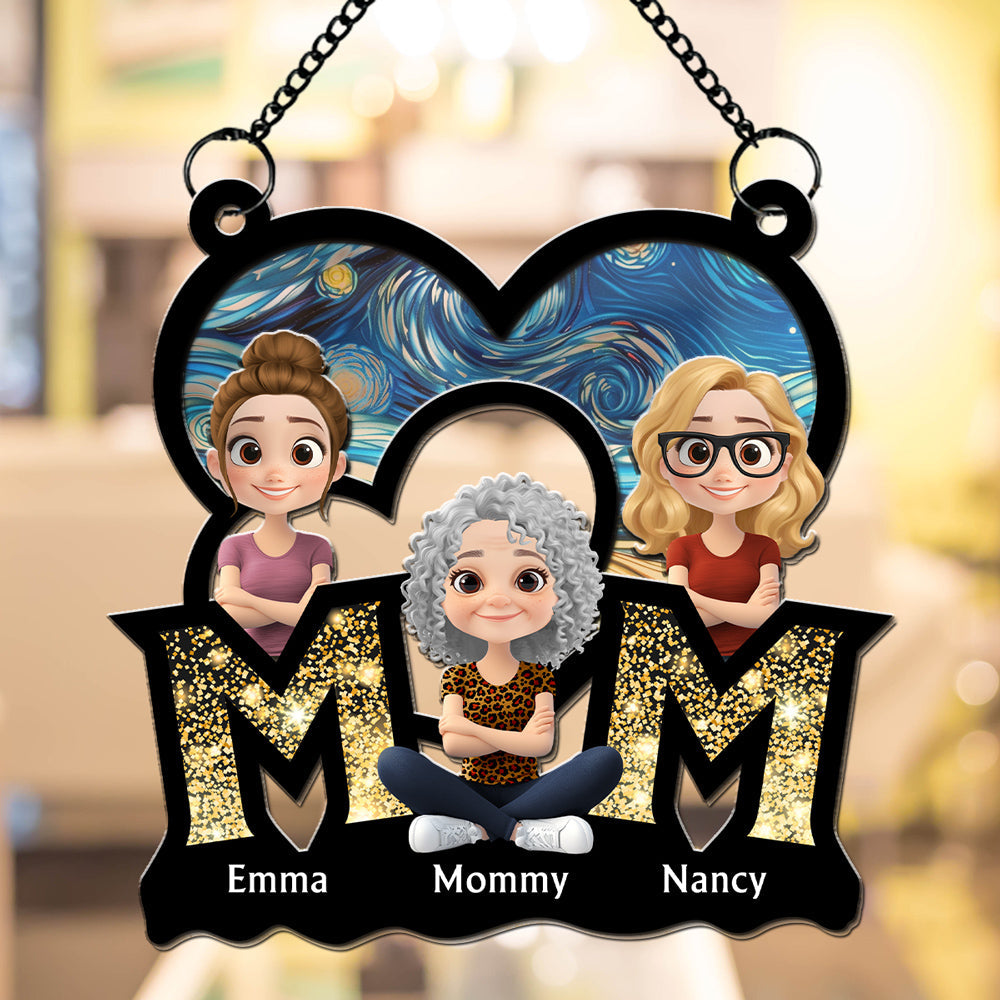Custom Hanging Decor, Birthday Housewarming Gift • I Love You Mommy - Personalized Suncatcher