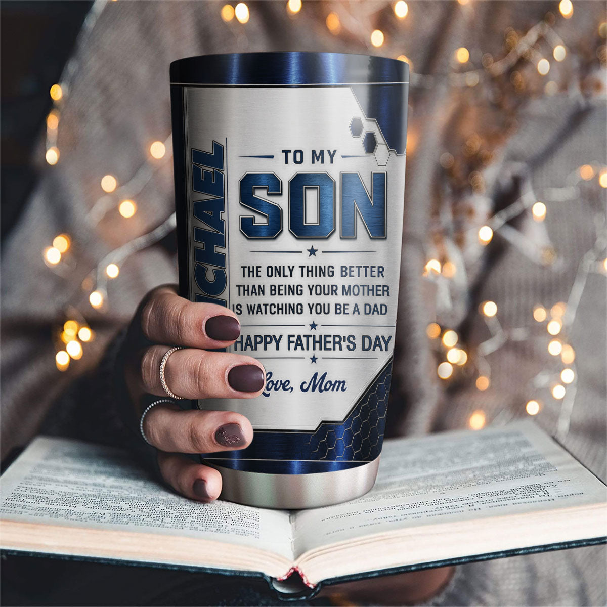 Custom Father's Day Birthday Gifts For Son • Watching You Being A Dad - Personalized 3D Effect Tumbler