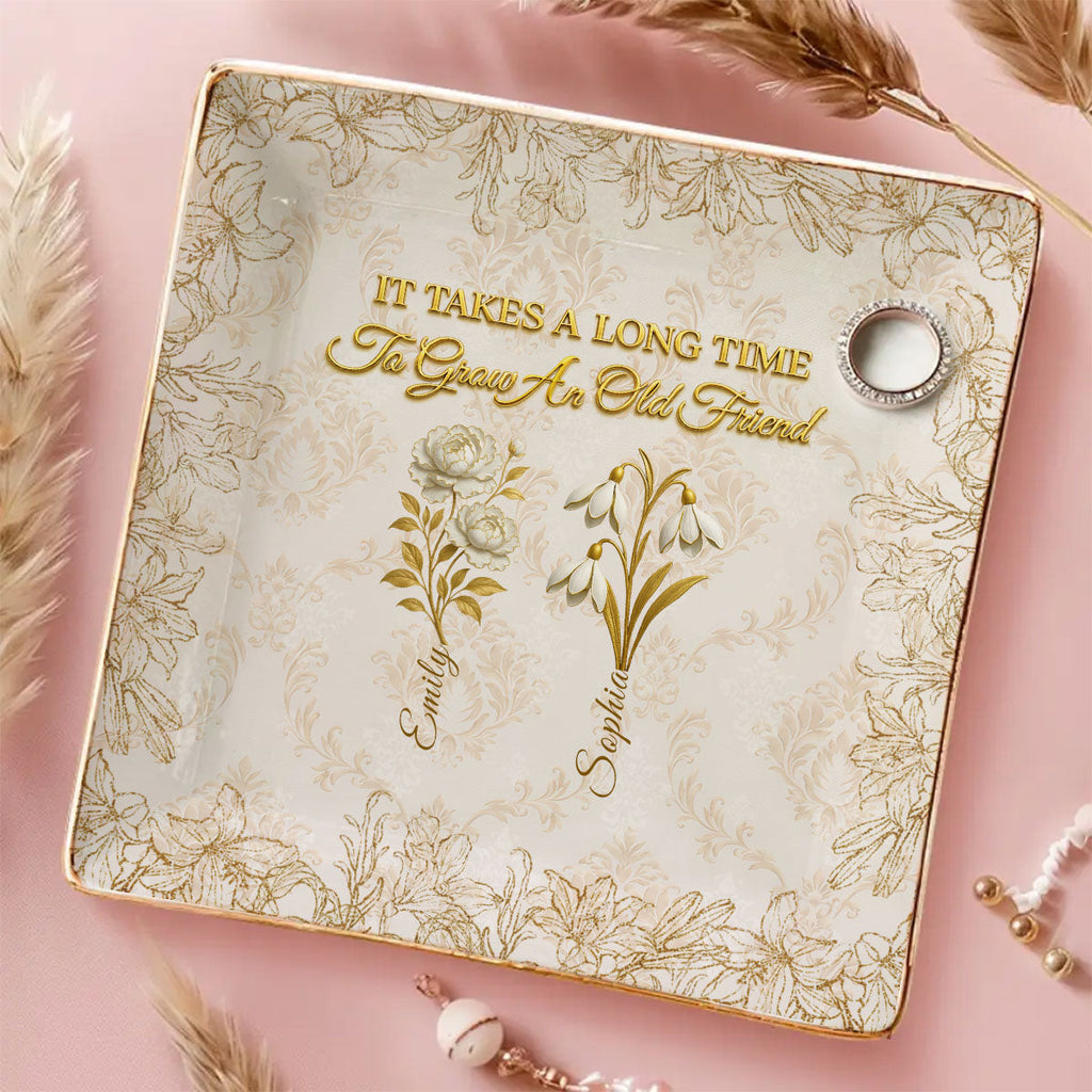 Custom Bestie Trinket Dish, Birthday Christmas Gift For Best Friend • My Vintage Friend - Personalized Jewelry Dish