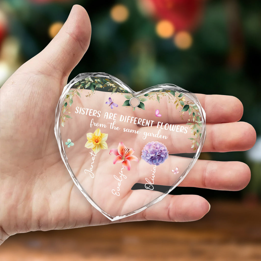 Custom Sister Christmas Ornament •  Sisters Rooted In One Garden - Personalized Glass Ornament