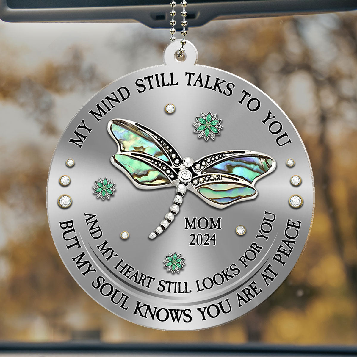 Dragonfly My Mind My Heart My Soul - Personalized Car Ornament