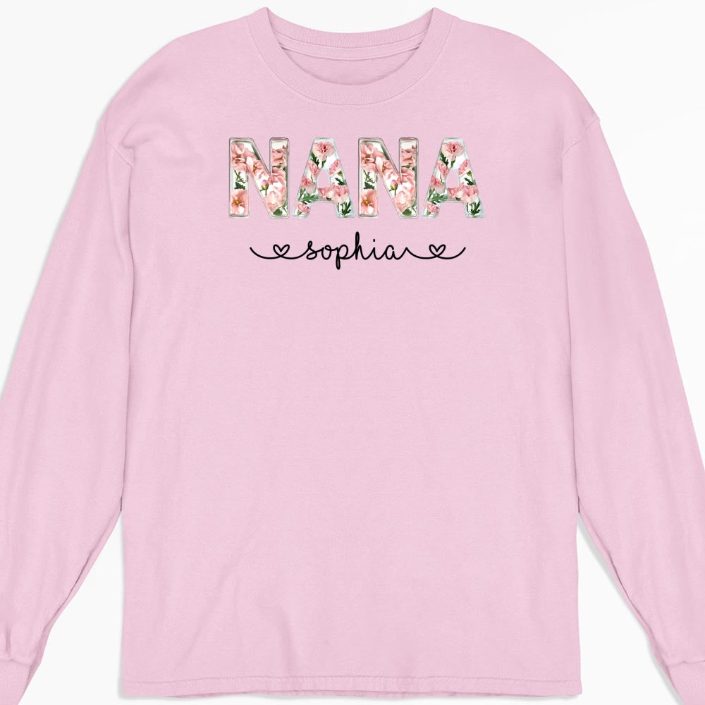 Custom Christmas & Birthday Gift for Grandma • Grandma Birth Month Flower - Personalized Shirt