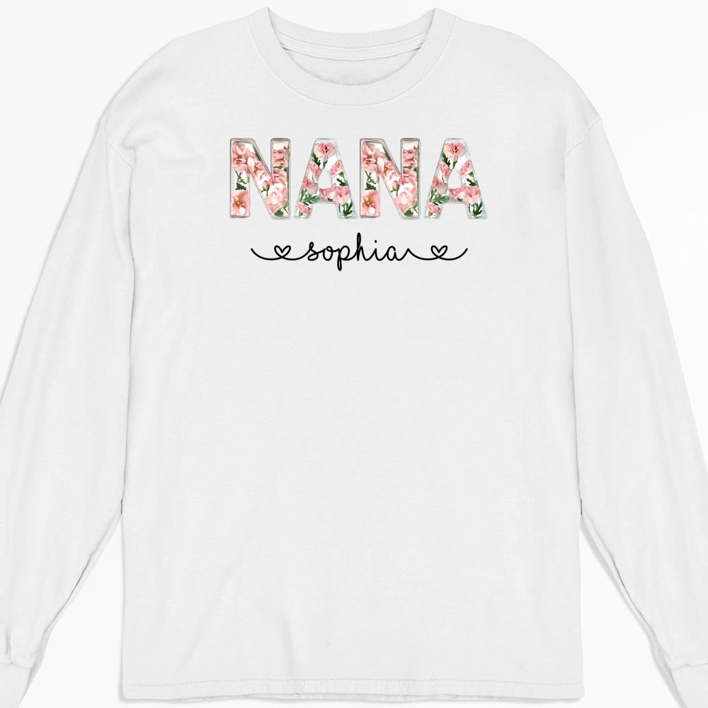 Custom Christmas & Birthday Gift for Grandma • Grandma Birth Month Flower - Personalized Shirt