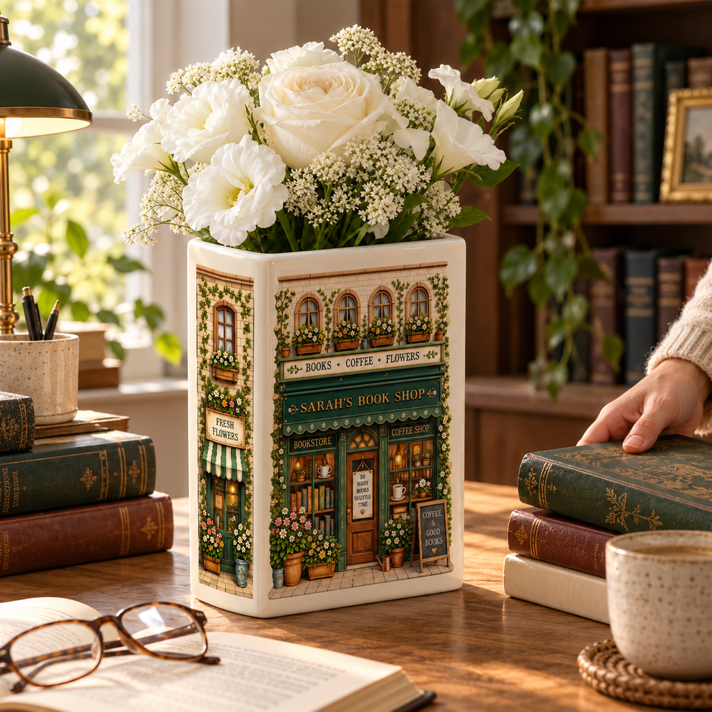 Every Book Lover Needs This - Personalized Ceramic Book Vase