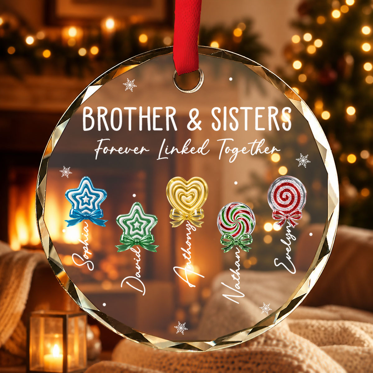 Forever Linked Together - Personalized Glass Ornament