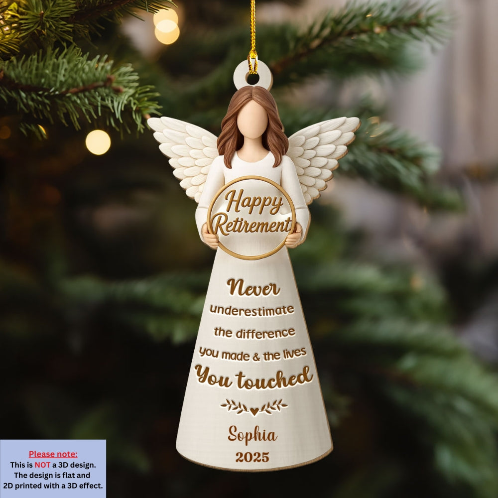 Custom Friendship Christmas Ornament, Best Friend Gift •  Your Work Made A Difference - Personalized 3D Effect Wood Ornament