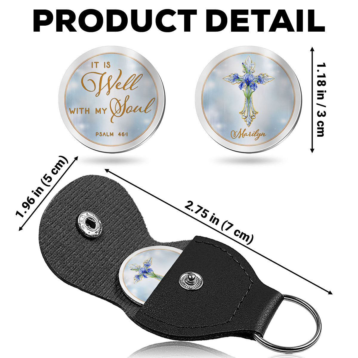 Custom Christian Coin Keychain, Faith Keepsake • Chosen Treasure - Personalized Pocket Hug