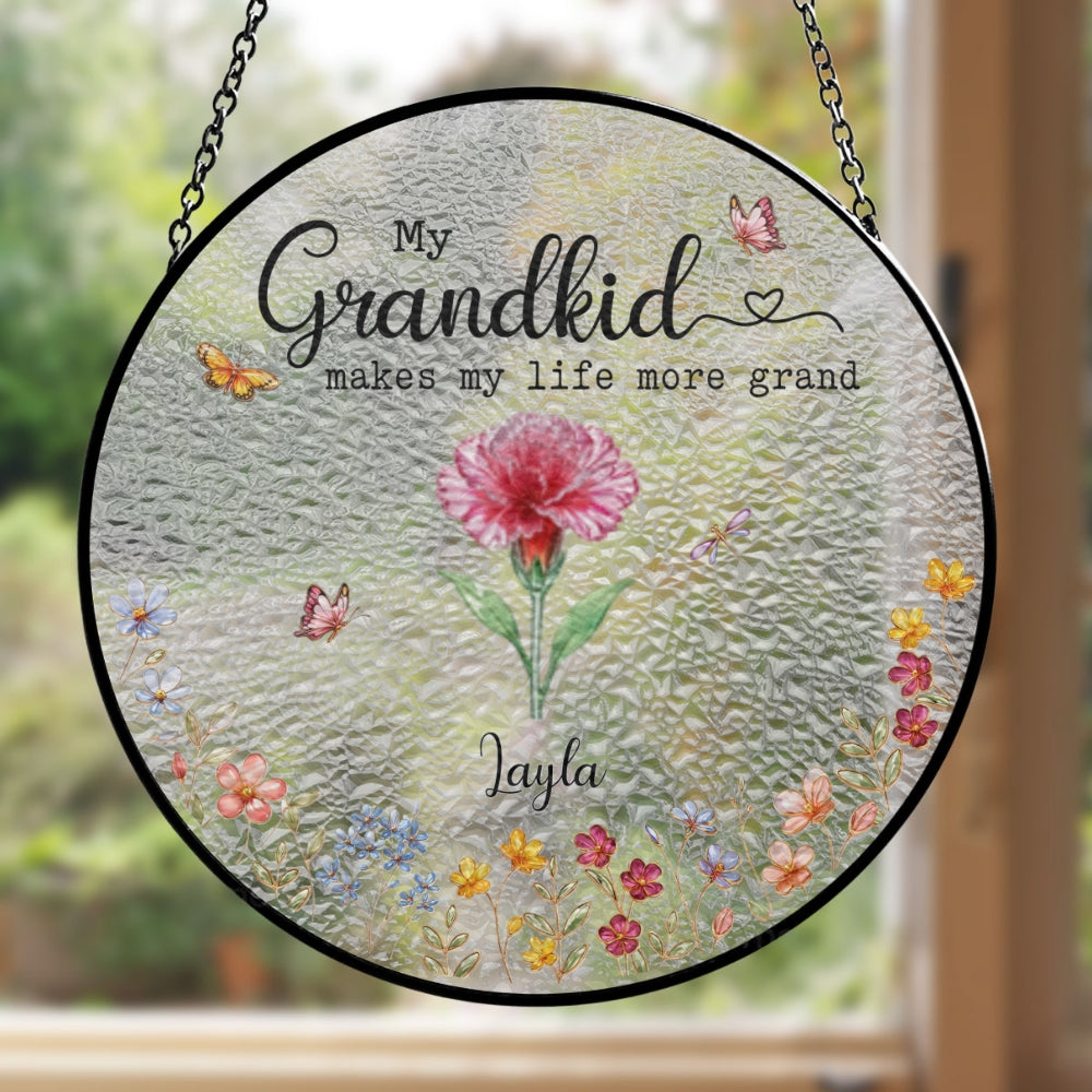 Custom Grandma Hanging Decor, Mother's Day Birthday Gifts • Make Life More Grand With Lovely Kids - Personalized Window Hanging Suncatcher