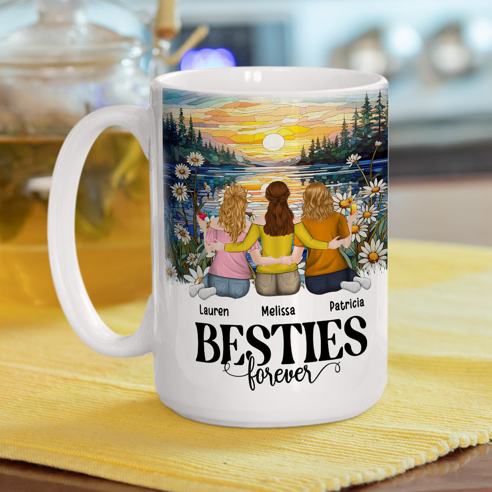 Custom Best Friend, Christmas & Birthday Friendship Keepsake Gift • Sisters Forever - Personalized Coffee Mug