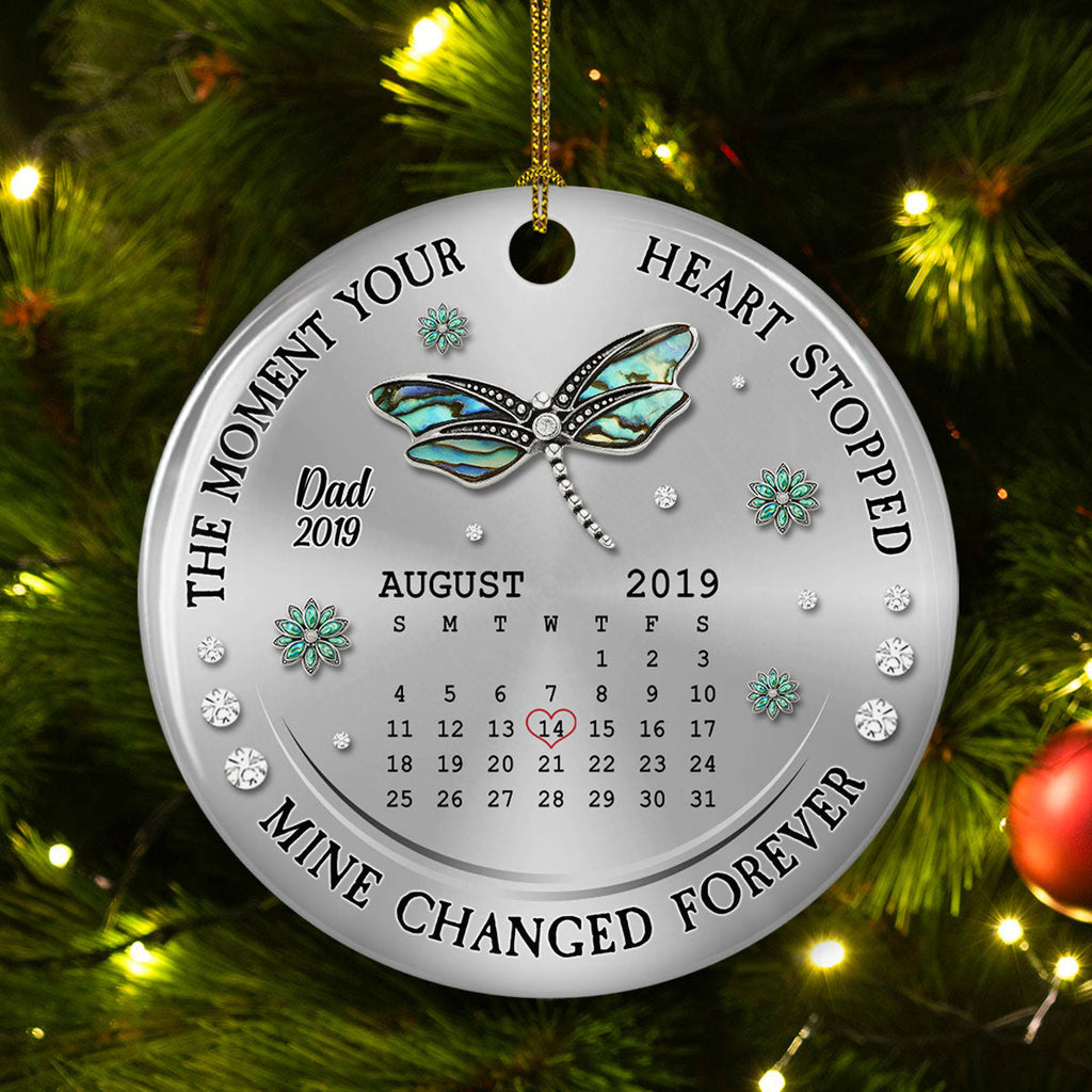 Custom Memorial Christmas Ornament, Sympathy Keepsake •  Mine Changed Forever - Personalized Ceramic Ornament