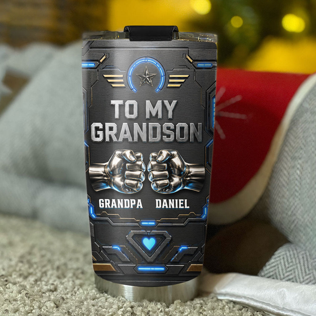 Custom Christmas Birthday Gifts For Grandson • I Know You Can Be Strong Man - Personalized 3D Effect Tumbler