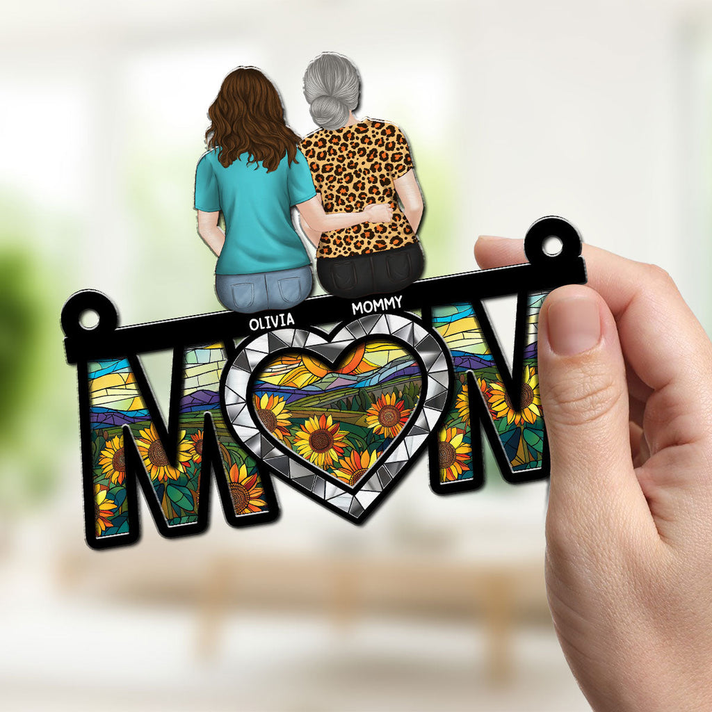 Custom Hanging Decor for Mom Daughter, Mother's Day Gifts • Best Mom Ever - Personalized Suncatcher