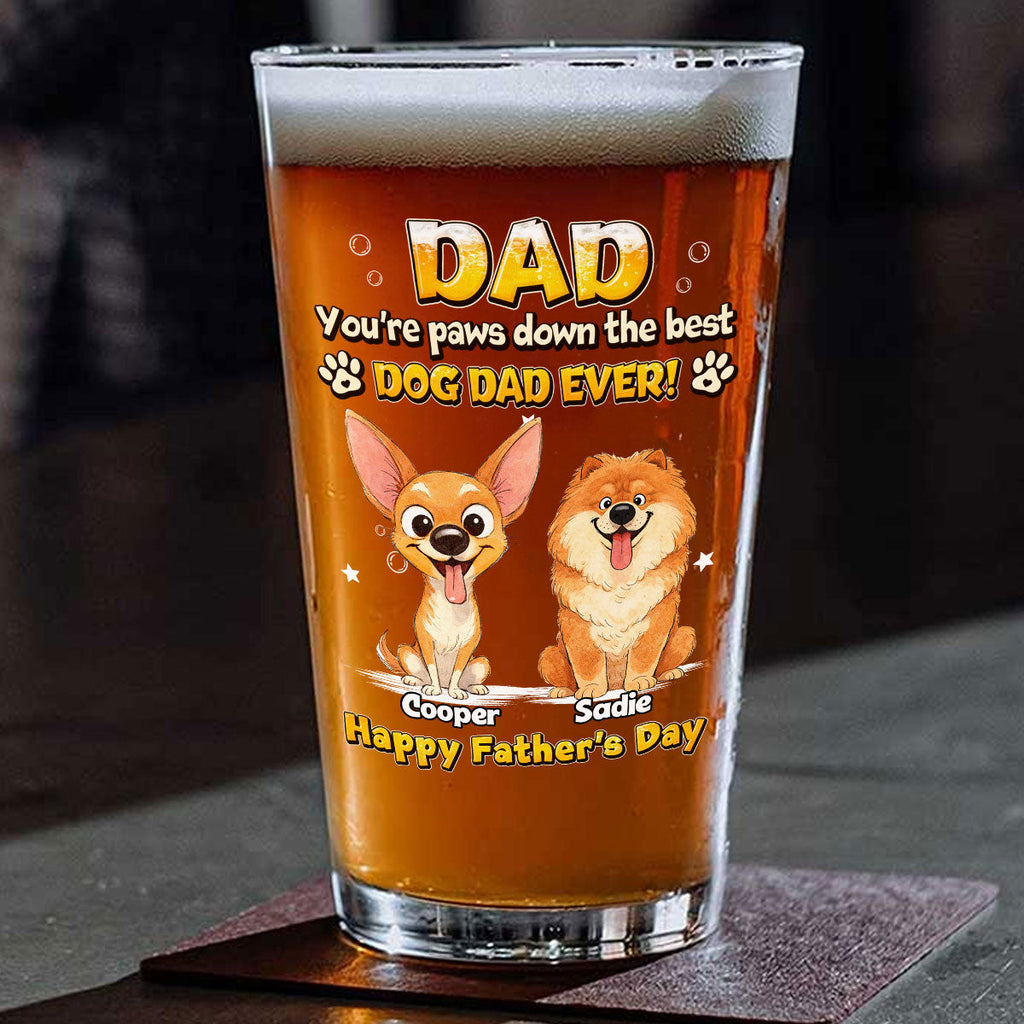 Paw Down The Best - Personalized Beer Glass