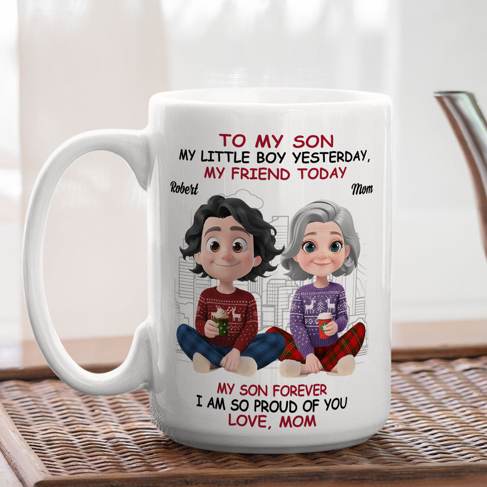 Custom Christmas & Birthday Gift for Son • My Little Boy My Strength - Personalized Coffee Mug