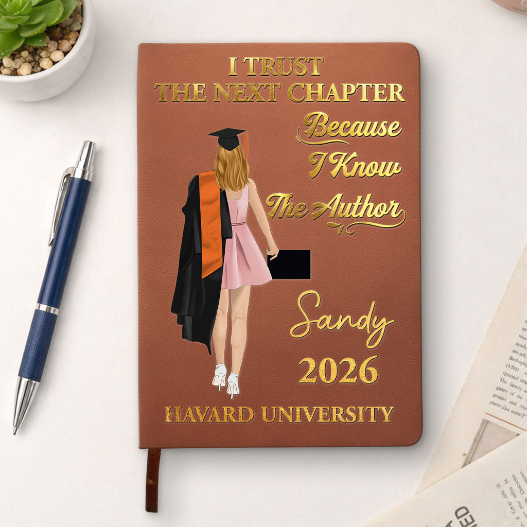 Graduation Journal Custom Name School Year For Daughter, Son • I Know The Author - Personalized Leather Journal