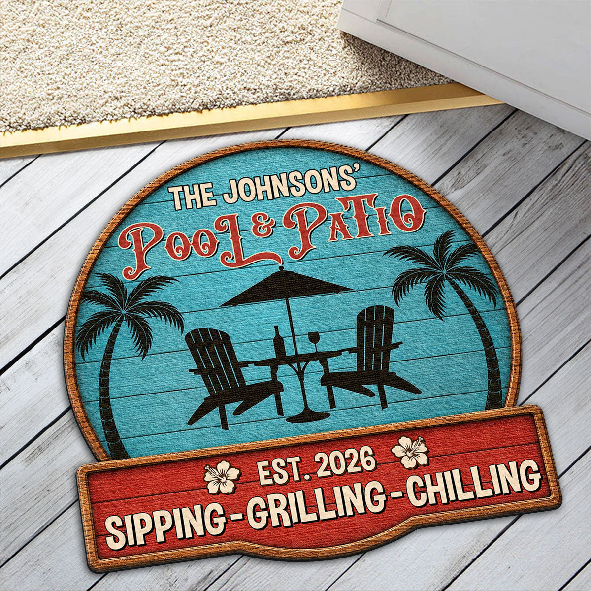 Welcome To Our Oasis - Personalized Doormat
