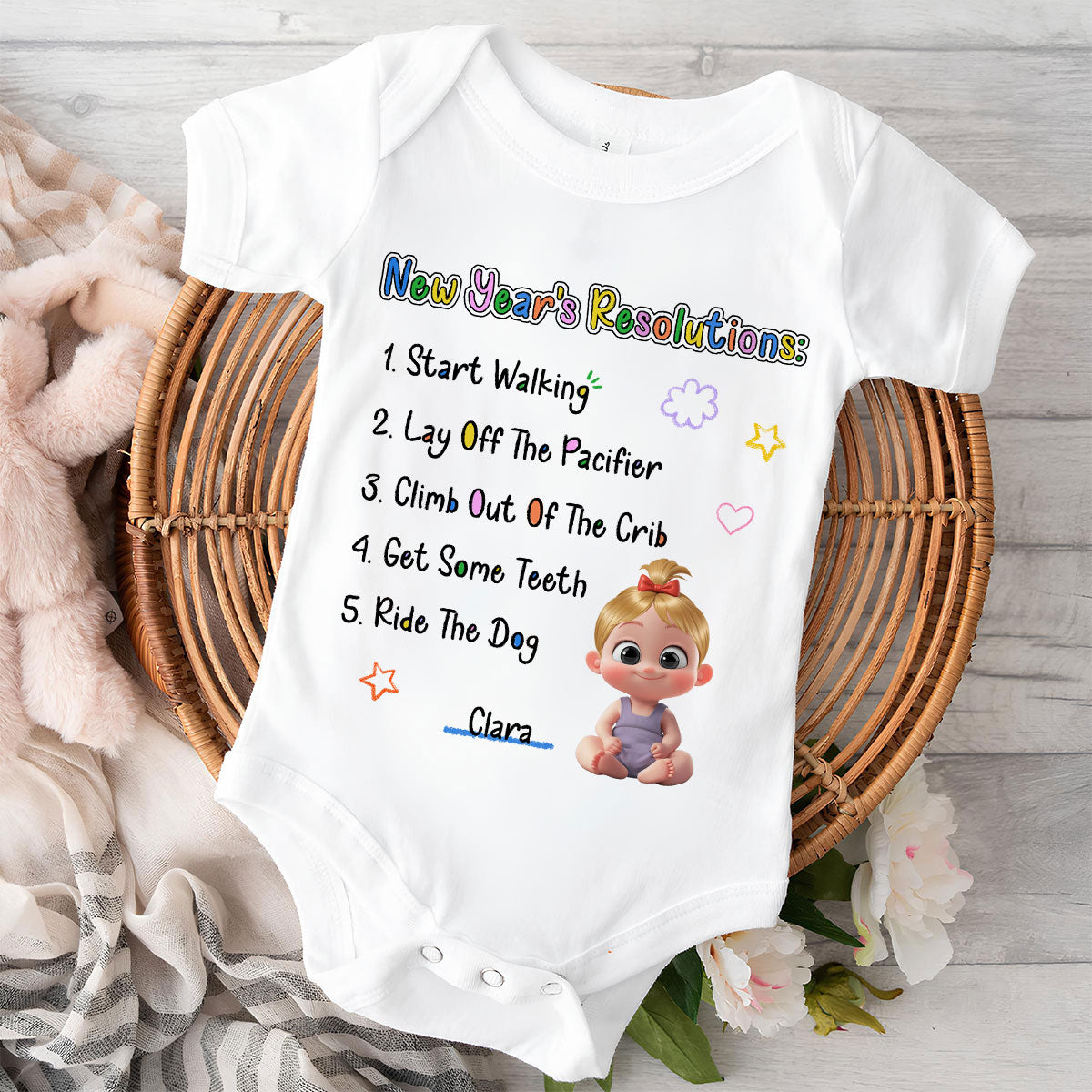 New Years Resolutions - Personalized Baby Onesie