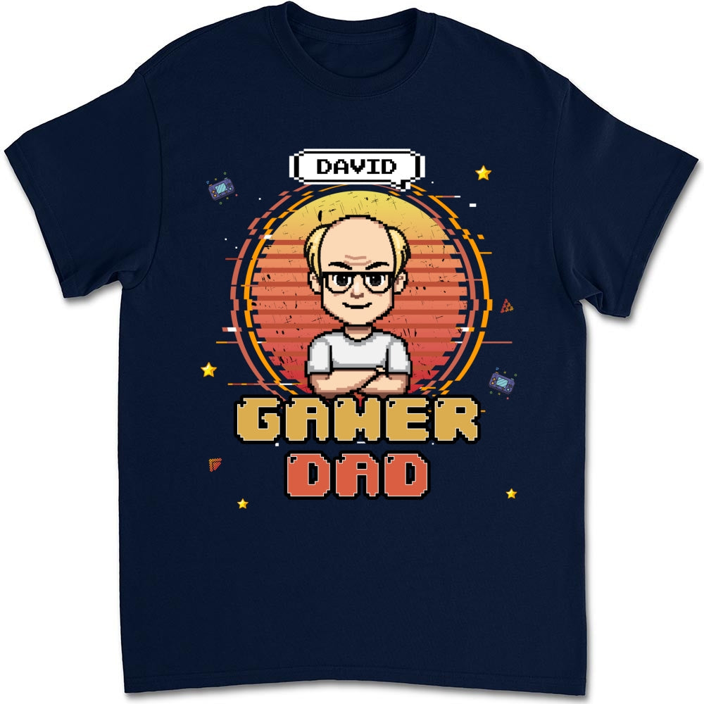 Custom Father's Day, Special Gift for Dad & Grandpa • Retro Gamer Dad - Personalized Shirt