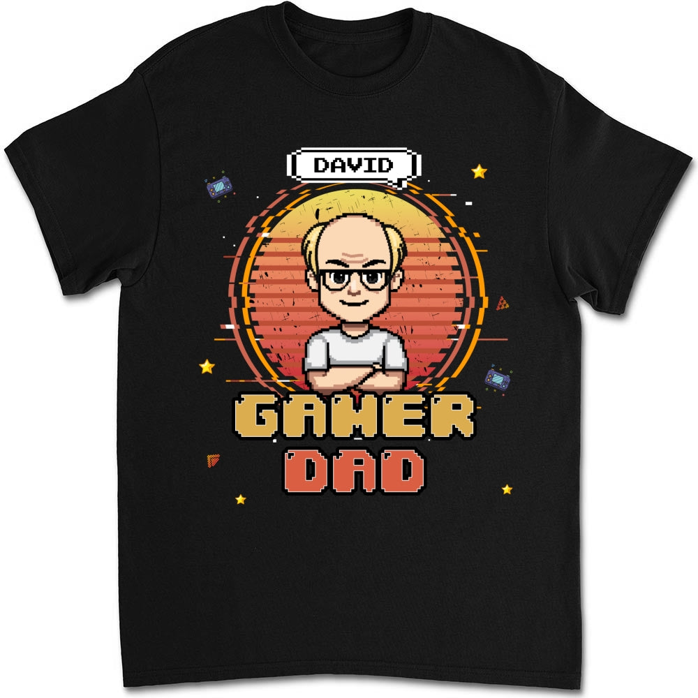 Custom Father's Day, Special Gift for Dad & Grandpa • Retro Gamer Dad - Personalized Shirt